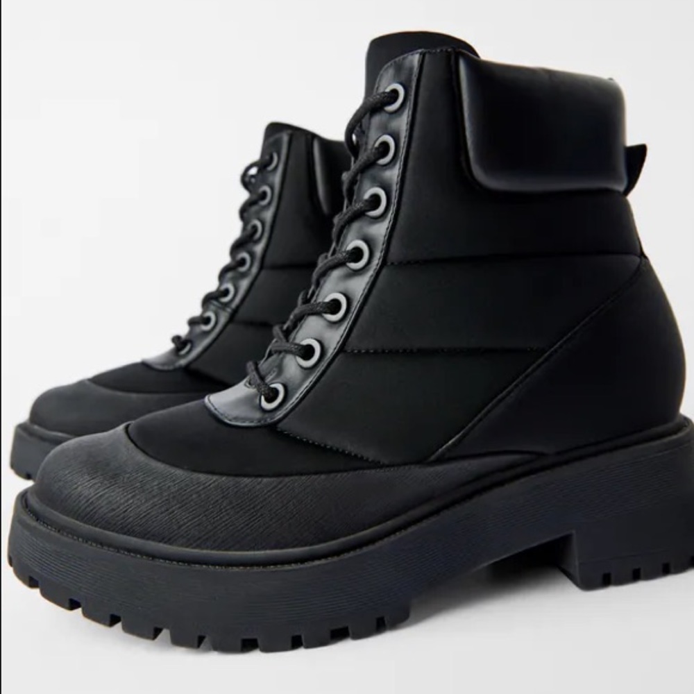 Zara quilted hiking style boots